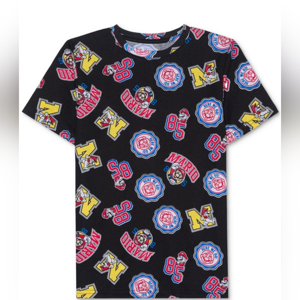 Mario Bros Big Boys Printed  Short Sleeve Tee Size Med NWT